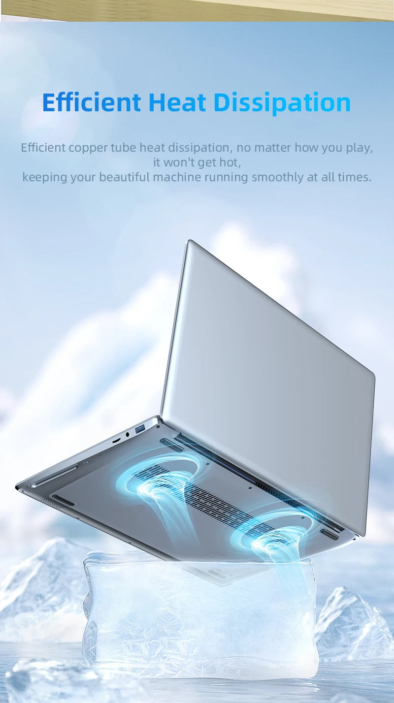 Dual Screen Laptop 32G DDR4 2TB SSD Gaming Laptops 15.6" IPS+7" Touch Screen Intel N100 Processor Windows11 Notebook Computer