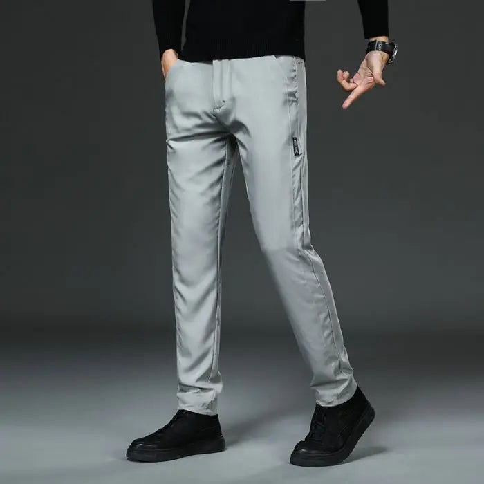 Men Slight Strech Breathable Casual Pants Male Korean Style Quick Drying Slacks Pants Chic Comfortable Formal Trousers