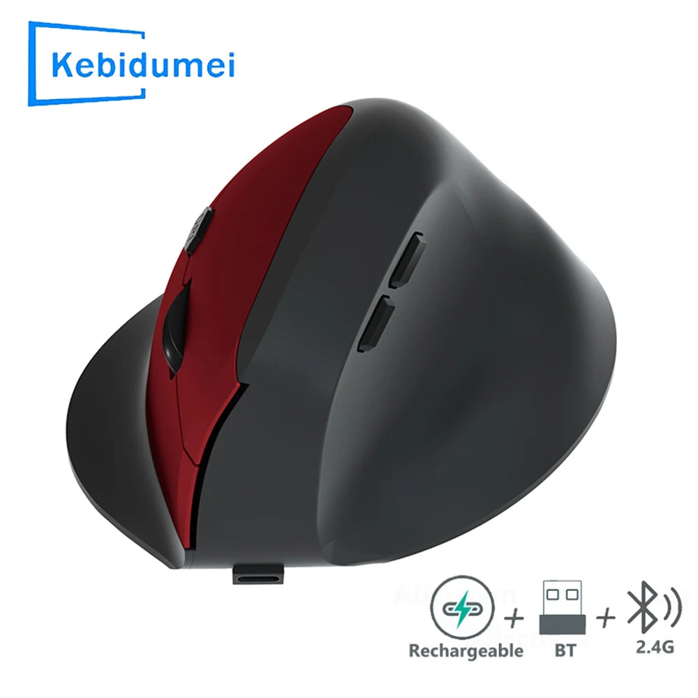 Vertical Mouse Ergonomic 2.4GHz Wireless Optical Mice Bluetooth 5.2 DPI 800/1200/1600 6 Buttons for Laptop PC Computer Desktop