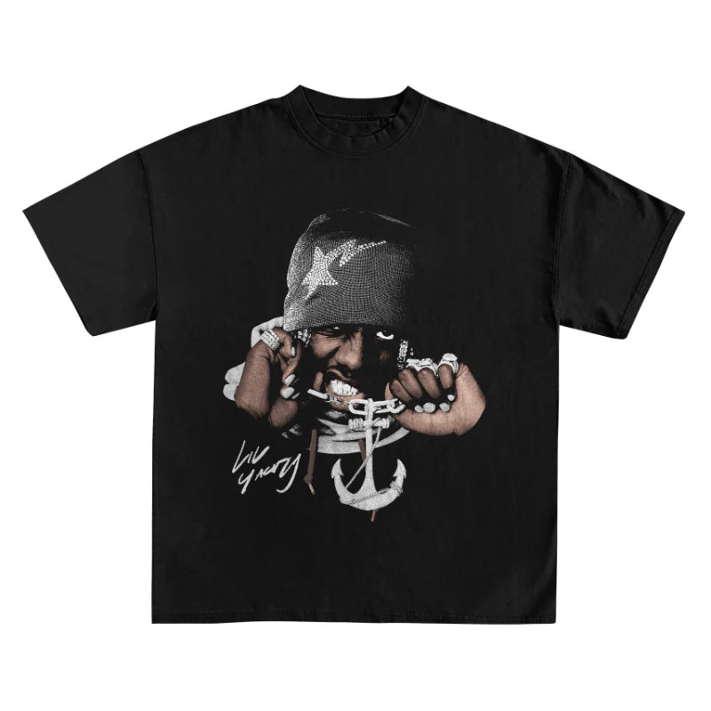 Lil Yachty Rapper Cotton T-shirt Unisex Men Women Causal Hip Hop Tops Summer Round Neck Short Sleeve Ocean Graphic Tee Big Size