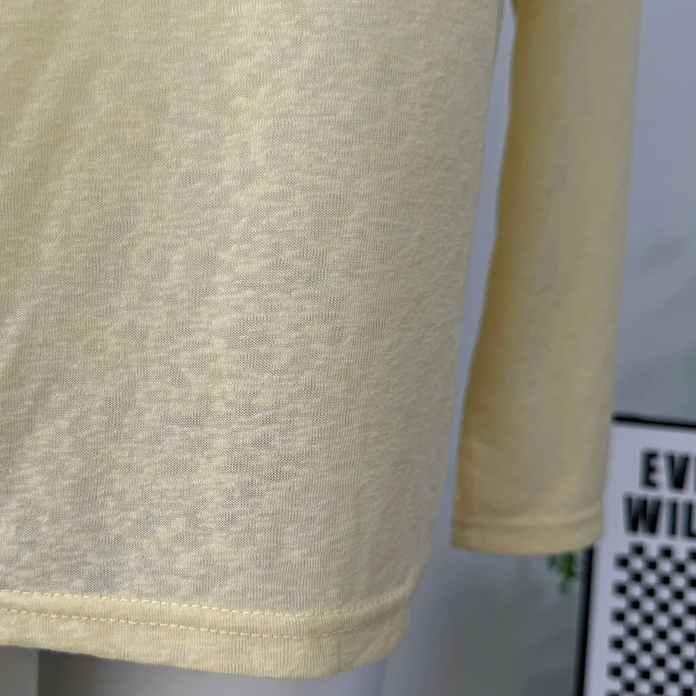 Hirsionsan 2025 Basic soft  T Shirts Women Summer autumn Long Sleeves Loose Bottom Tees Ladies Casual Knitted Soft Woman Tops
