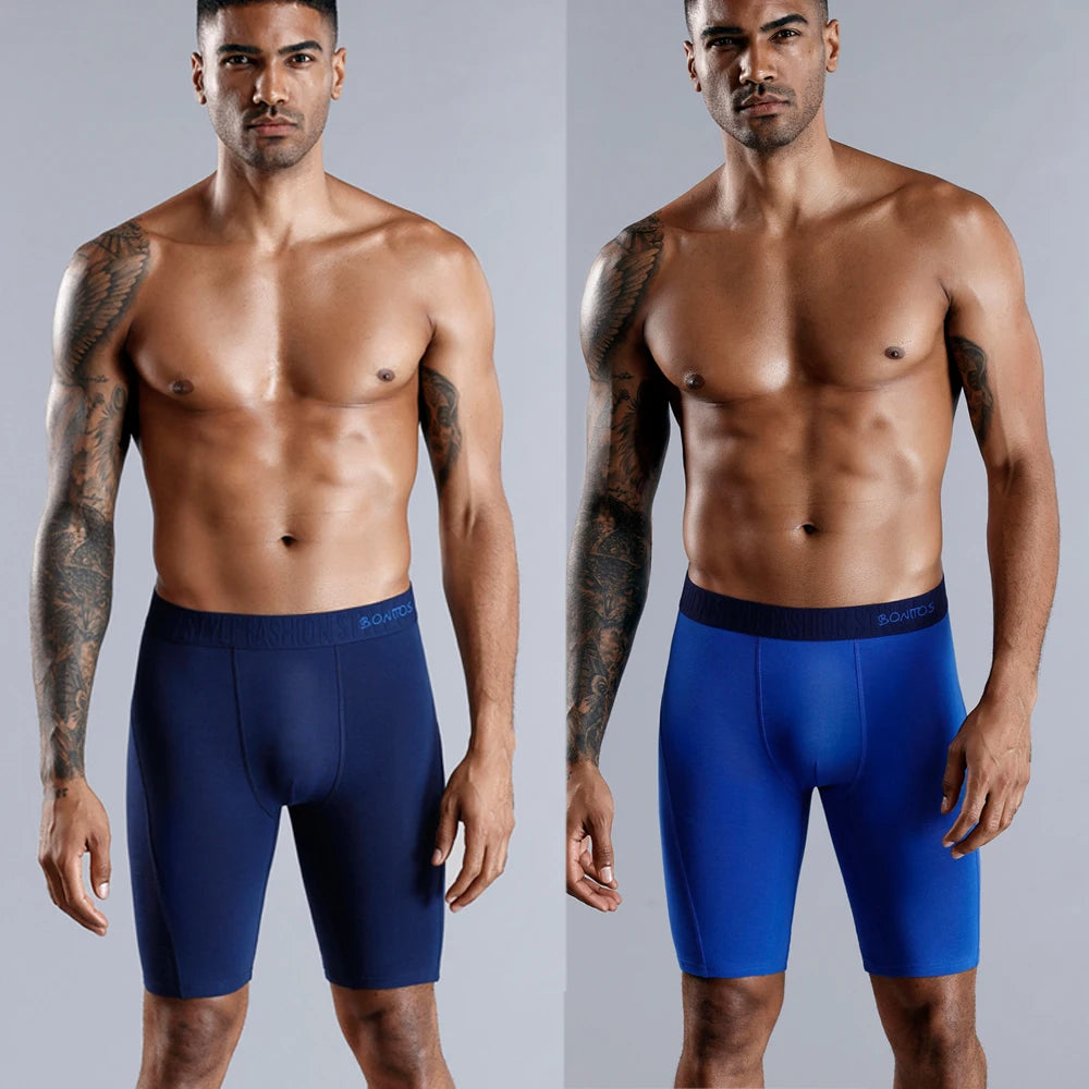 4pcs long boxers for men underwear plus size Men's panties sexy long leg underpants cotton Mens boxer shorts fashion male Trunk