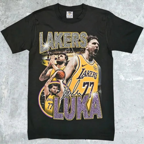 Luka Doncic Graphic T-Shirt Smil Summer New Men's and Women's Cotton Short Sleeve Top