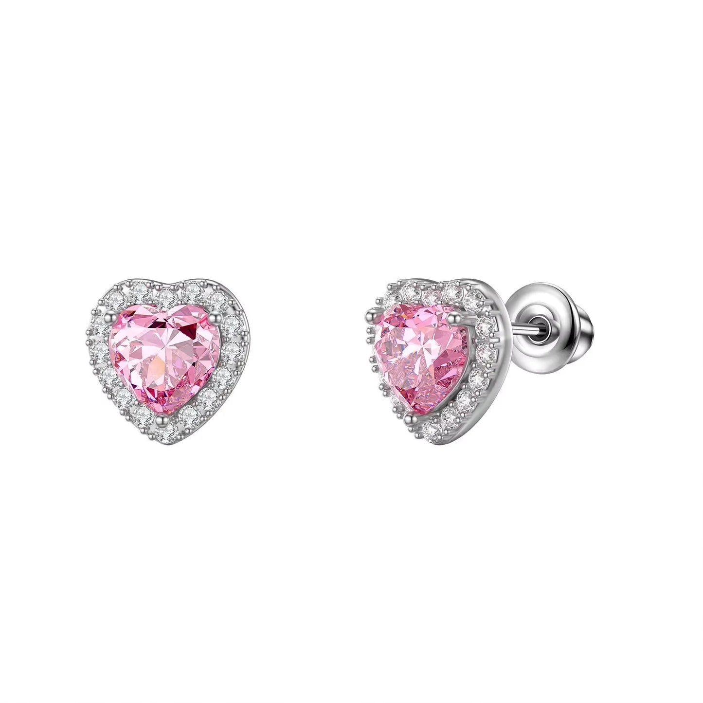 1 or 4 Pair Hypoallergenic Surgical Stainless Steel Earrings for Girls Kids Women Screw Back Earrings Flower Butterfly Toddler