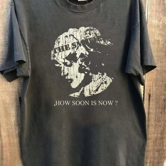 Meichao Smith Band T-Shirt How Soon Is Now Summer New Men's and Women's Retro Fashion Streetwear