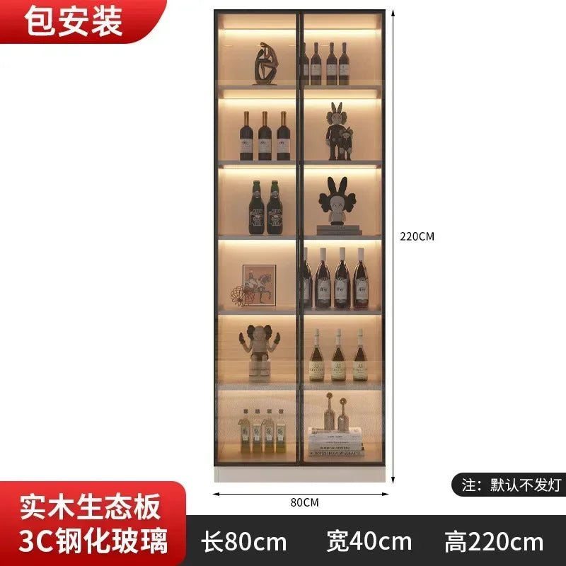 Large Modern Kitchen CabinetHutch Storage Sideboards Freestanding Kitchen Pantry with Glass Doors and Drawers Sideboard Buffet