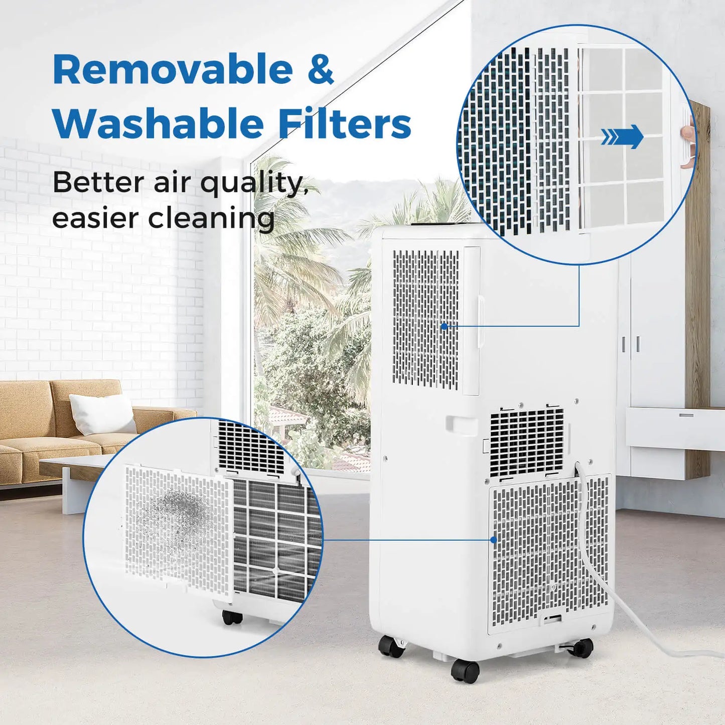 8000 BTU Portable Air Conditioner 3 in 1 Air Cooler w/ Fan & Dehumidifier
