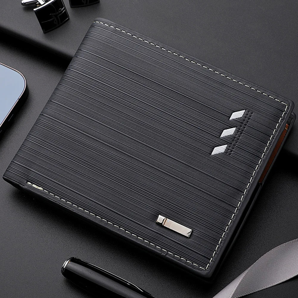 Men's Short PU Leather Wallet, Multi-slot Credit Card Holder Men's Wallet, Casual Wallet for Men