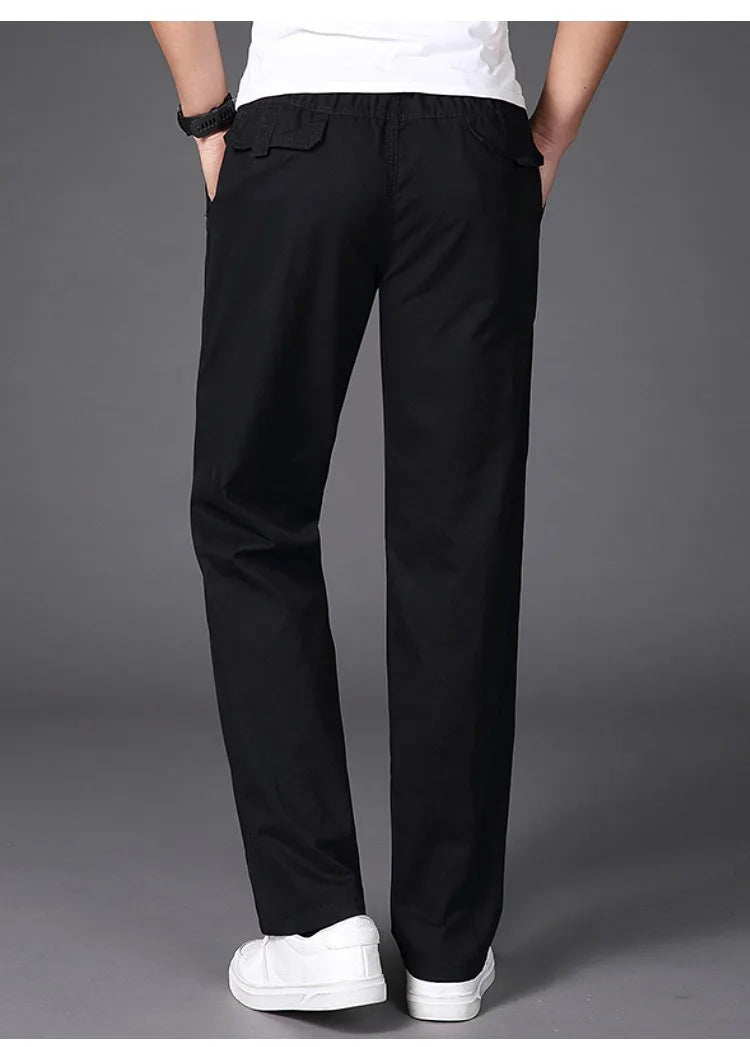 Summer thin cotton casual pants men loose straight leg 2024 new men's pants trend all matching men's long pants