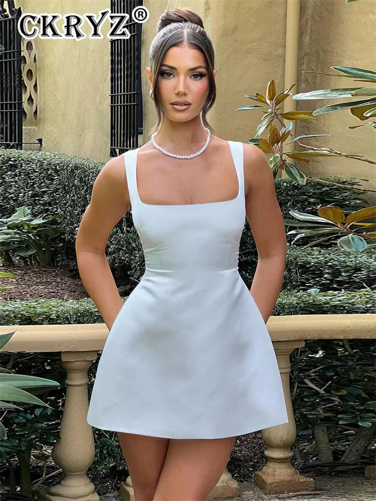 Ladies Summer Fashion Evening Party Dress Women Sleeveless Backless Bodycon Mini Dresses Woman Clothes Birthday Clubwear 2025