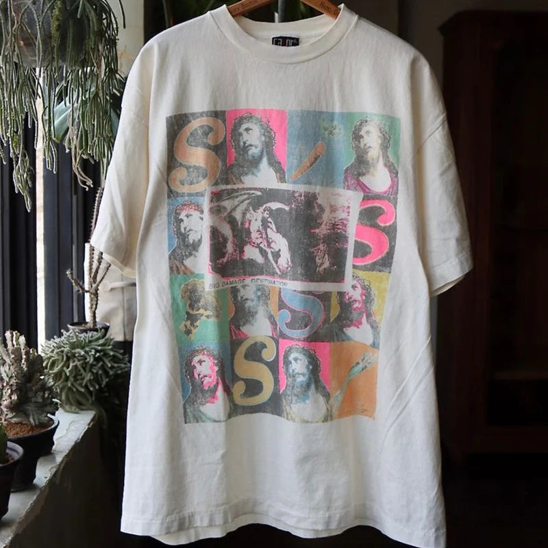 Pay Money To My Pain Saint T-Shirt Men Women Best Quality Oversized 100% Cotton Tee Tops Vintage Washed Black Graphics T Shirt