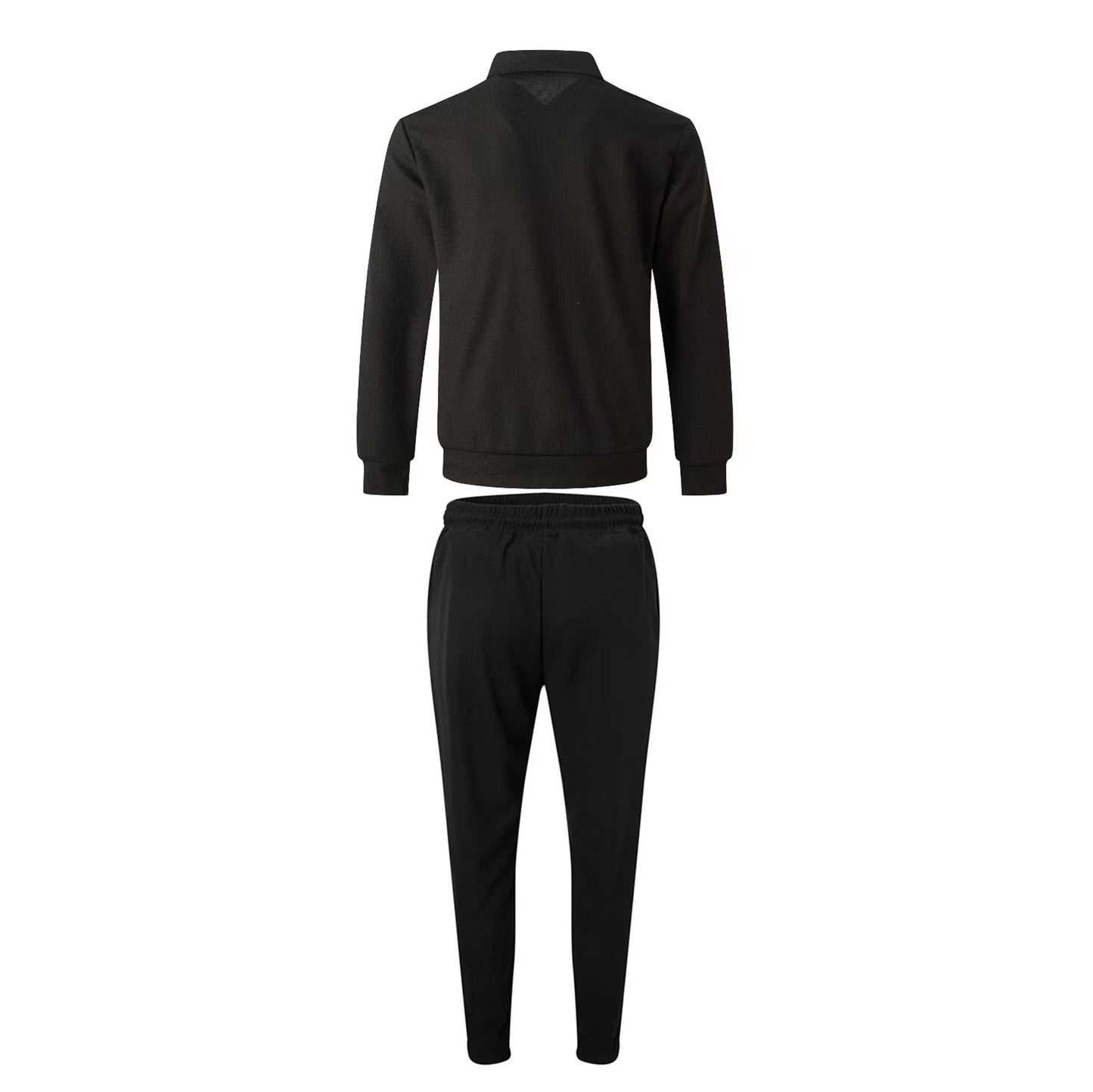 Aliexpress Amazon Cross-border Spring/Autumn 2023 Zipper Pocket lapel Trendy Jacket + Trousers Men's sportswear Streetwear Set