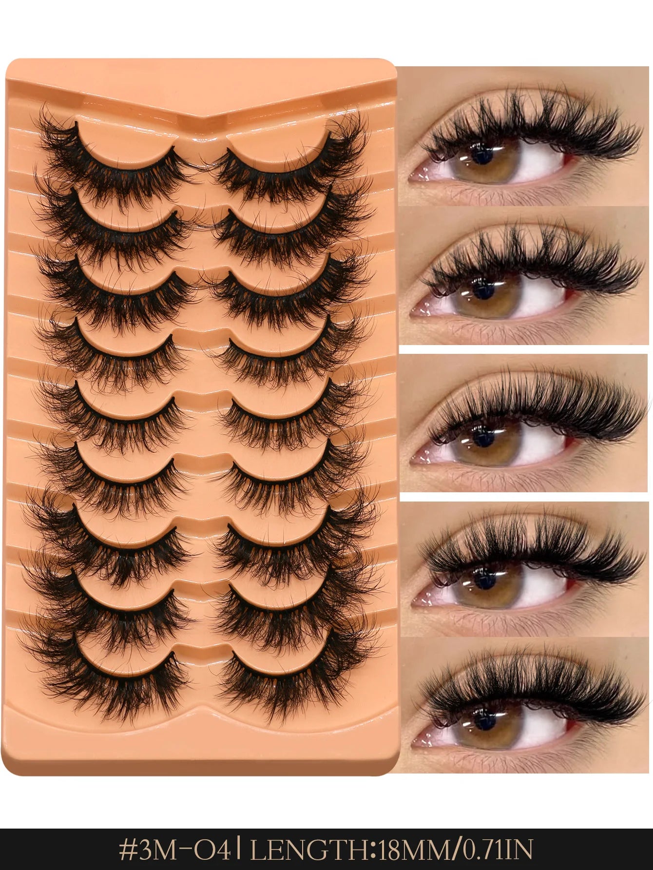 GROINNEYA Cat Eyelashes Fluffy 3D Mink Eyelashes Natural Look False Lashes for Daily Party Wedding Lightweigh Reusable Makeup