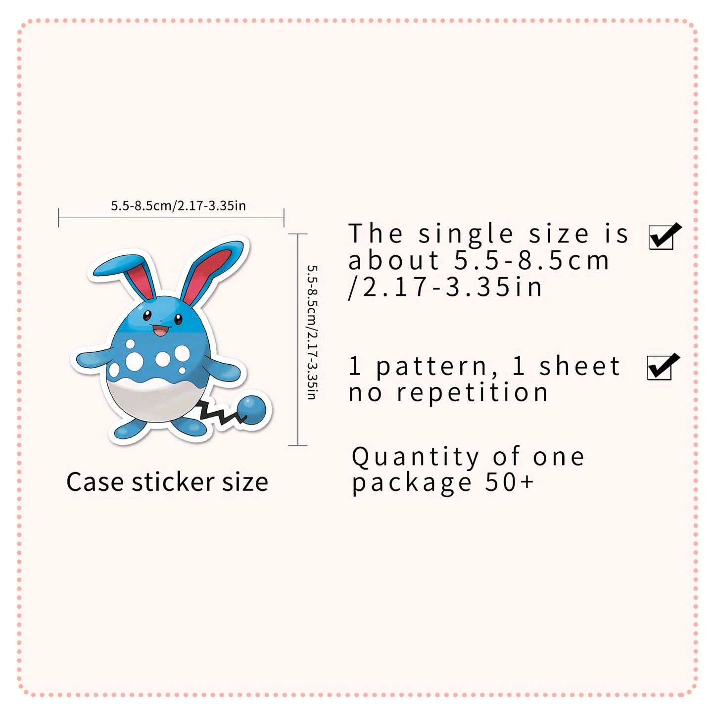 50 Piece MINISO Pokemon Waterproof Stickers DIY For Phones Laptop Car Sticker