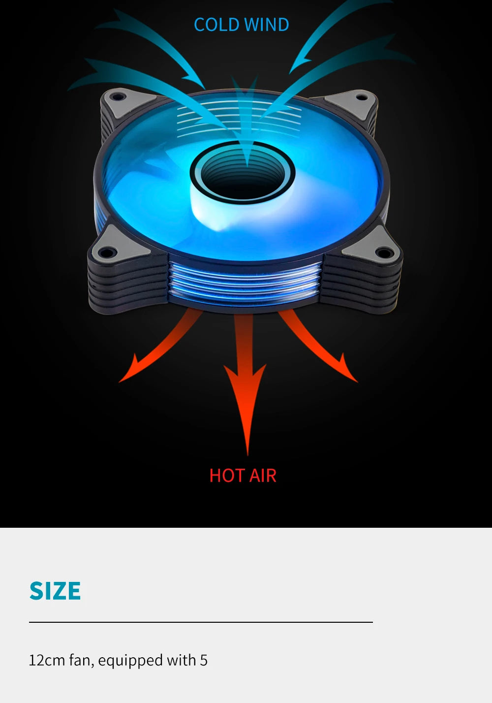 Aigo AR12PRO Computer Case Fan Ventoinha PC magnetic light bar 120mm RGB Fan 4pin PWM CPU Cooling Fan 3p5v Argb 12cm Ventilador