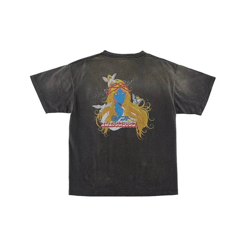 Pay Money To My Pain Saint T-Shirt Men Women Best Quality Oversized 100% Cotton Tee Tops Vintage Washed Black Graphics T Shirt