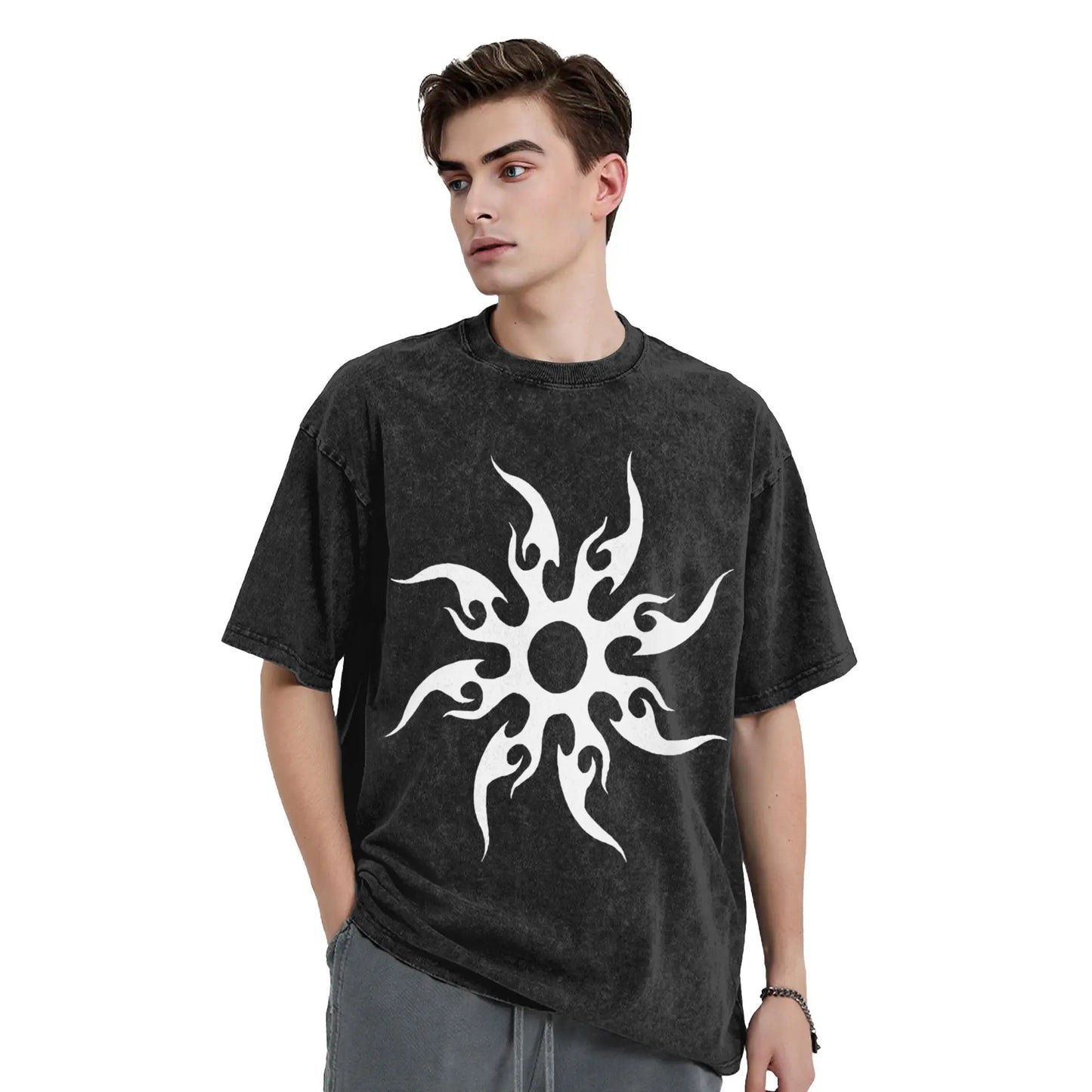 Oversized Washed T-Shirt Forsakens Cotton T-Shirts Meme Trendy Cool Tshirt for Men Beach Y2K Retro Casual Tees