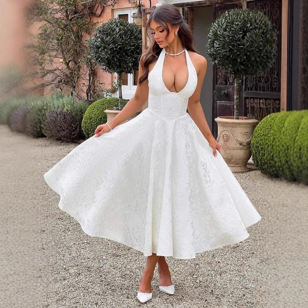 Ladies Summer Evening Birthday Party Dress Women Sleeveless Backless Bow New Fashion Mini Dresses Club Streetwear Woman Clothes
