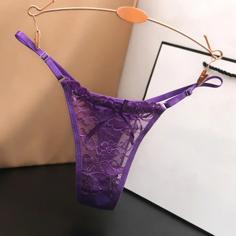 Lace G-string Thongs Ultra-Thin Underwear For Women Panties Sexy Transparent Breathable Lingerie Low Rise Underpants T-Pants