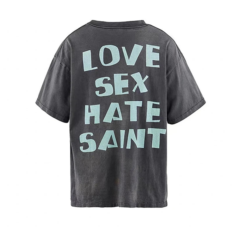 Pay Money To My Pain Saint T-Shirt Men Women Best Quality Oversized 100% Cotton Tee Tops Vintage Washed Black Graphics T Shirt