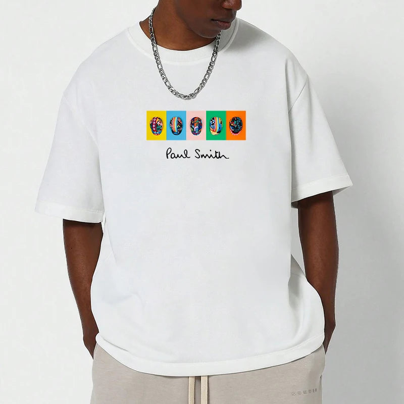 Men's Cotton T-shirt P-Pauls S-Smiths Short Sleeve Tee Graphic T Shirts Y2k Clothing Summer Tops Streetwear New in Tops