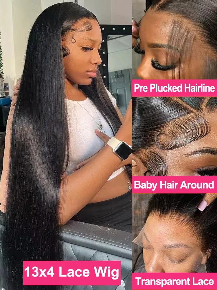 Bone Straight 13x4 HD Lace Front Human Hair Wigs Brazilian Remy Frontal Wig 5x5 Glueless Wigs Human Hair Ready To Wear For Women