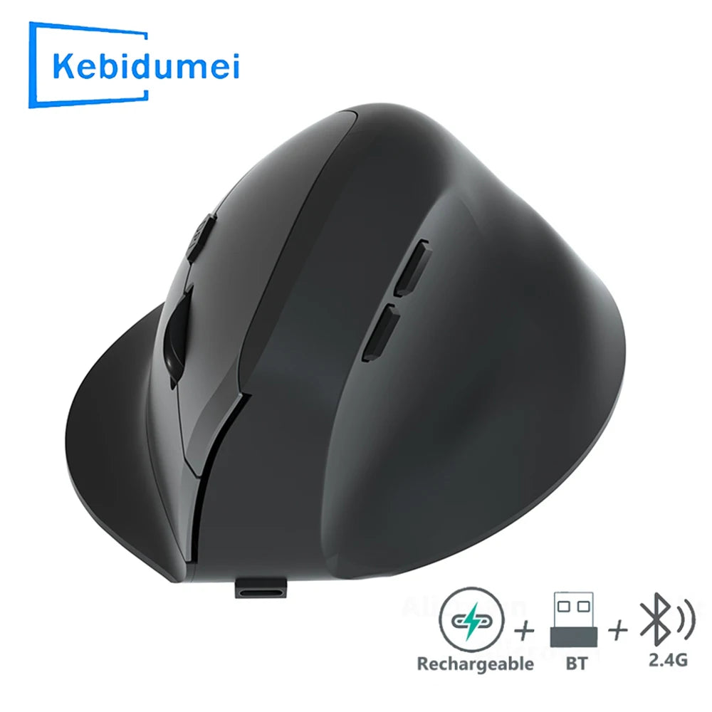 Vertical Mouse Ergonomic 2.4GHz Wireless Optical Mice Bluetooth 5.2 DPI 800/1200/1600 6 Buttons for Laptop PC Computer Desktop