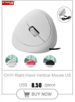 CHYI Vertical Wireless Mouse USB 2.4G Optical Gaming Mice Comfortable Ergonomic Wrist-care Charging Mause Wired Mouse For Laptop