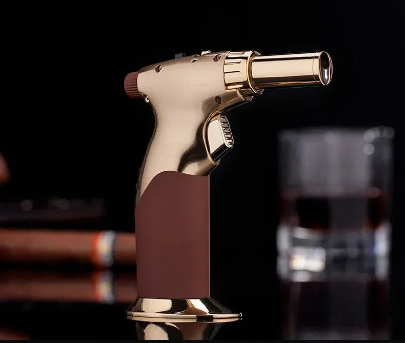 JOBON Metal Creative Double Fires Gas Torch Lighter Jet Flame Switching Open Flame Safety Lock Switch BBQ Cigar Lighters Smoking