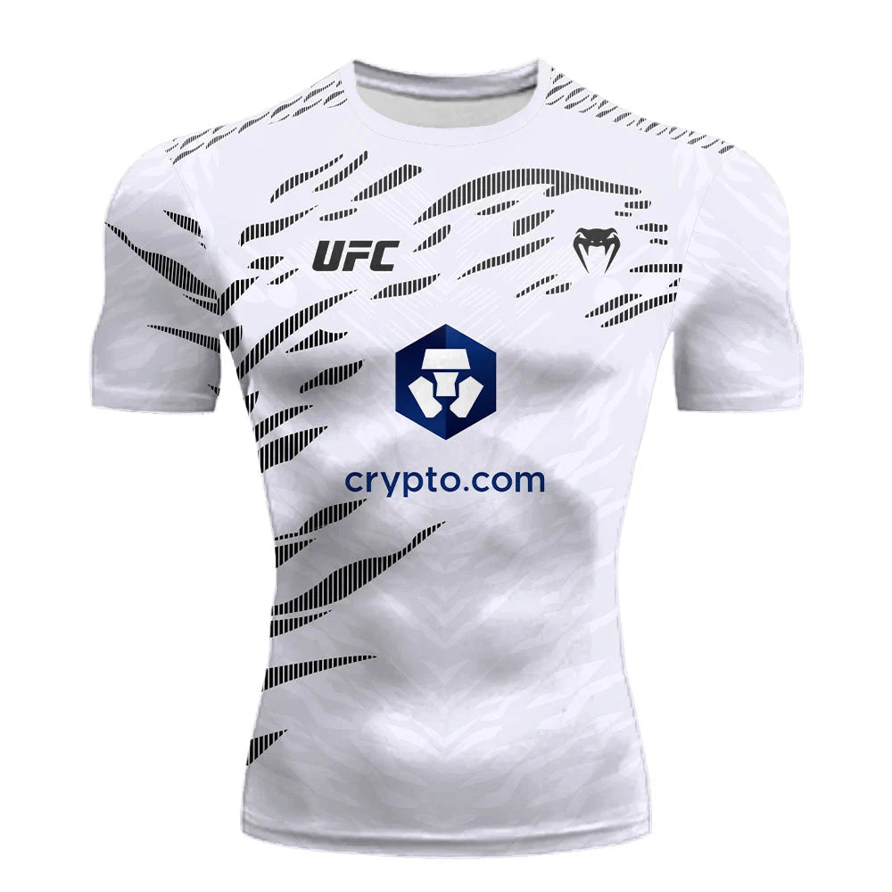 The 2025 summer new UFC T shirt European size large sized T shirt training suit workwear quick drying and breathable top