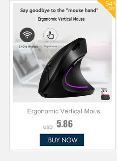 Ergonomic Vertical Mouse 2.4GHz Wireless Rechargeable Gaming Mause Mice USB Optical Wired Mouse For Laptop PC Computer Office