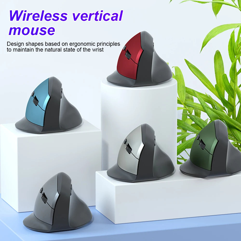 Vertical Mouse Ergonomic 2.4G Bluetooth 5.2 Mice Wireless Optical Mice Adjustable 1600DPI 6 Buttons for Laptop Computer Desktop