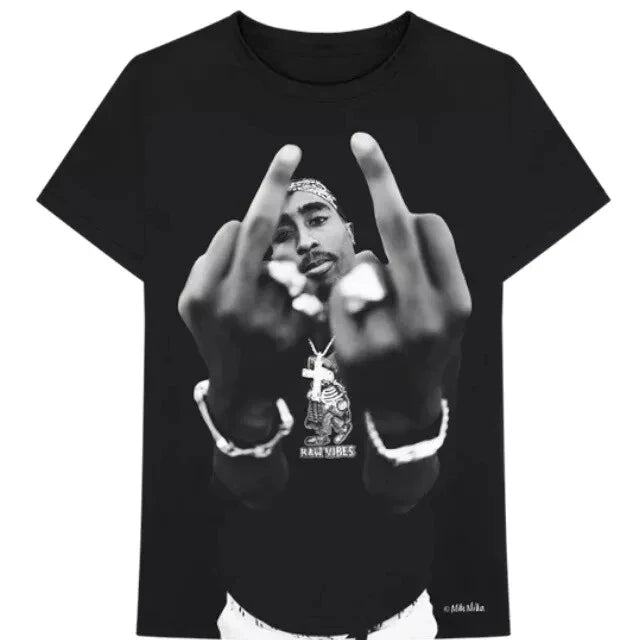 Tupac Hip Hop T-Shirt-2pac Middle Finger Prayer Against World Summer New Men's Women's Retro Fashion T-Shirt
