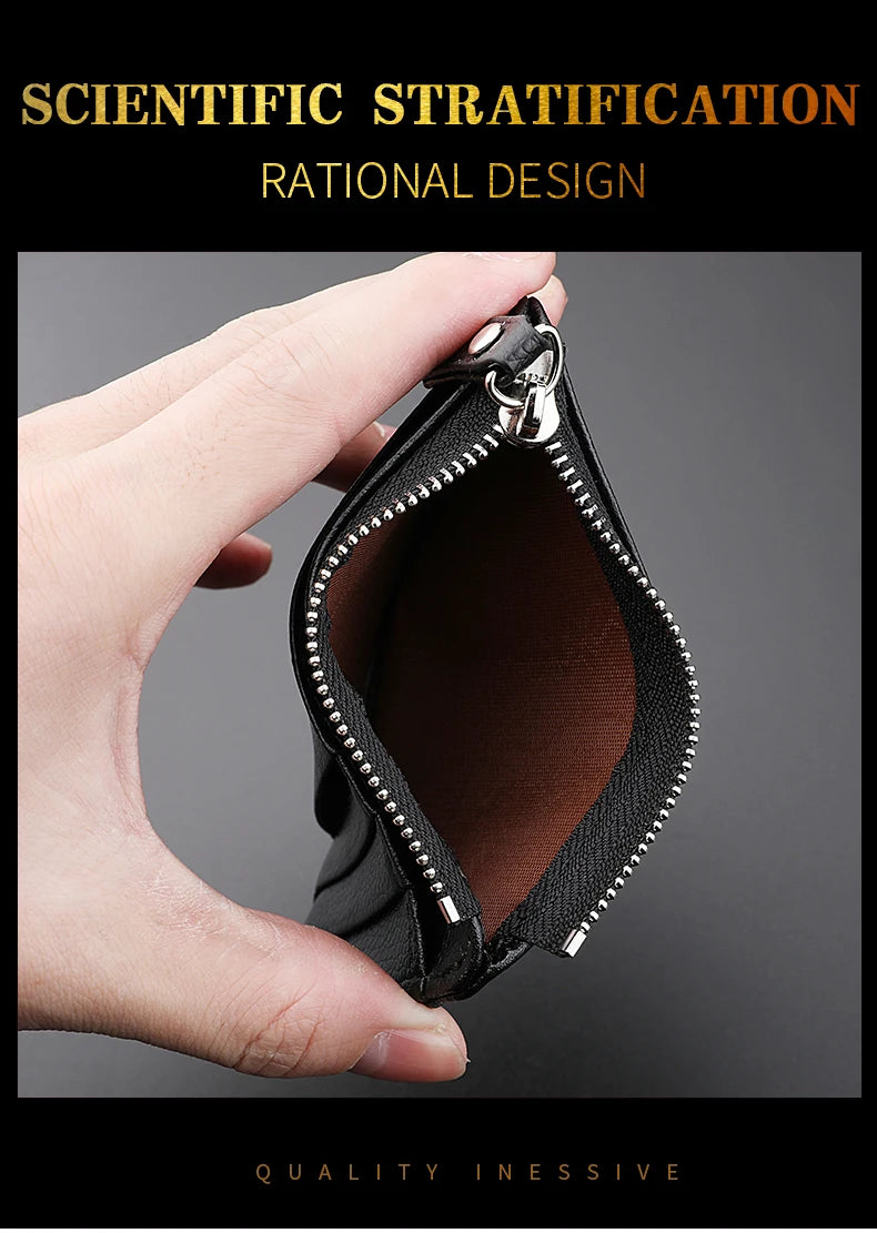Ultra-Thin Mini Multi-Slot Credit Card Holder for Women PU Leather Zipper Wallet Compact Card Case Ladies' Organizer