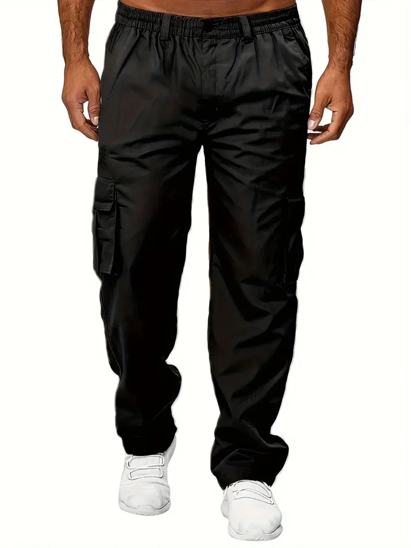 Men's Cargo Pants Sweatpants Outdoor Loose Straight Long Trousers Summer Casual Multi-Pocket Durable Workwear Male Trousers