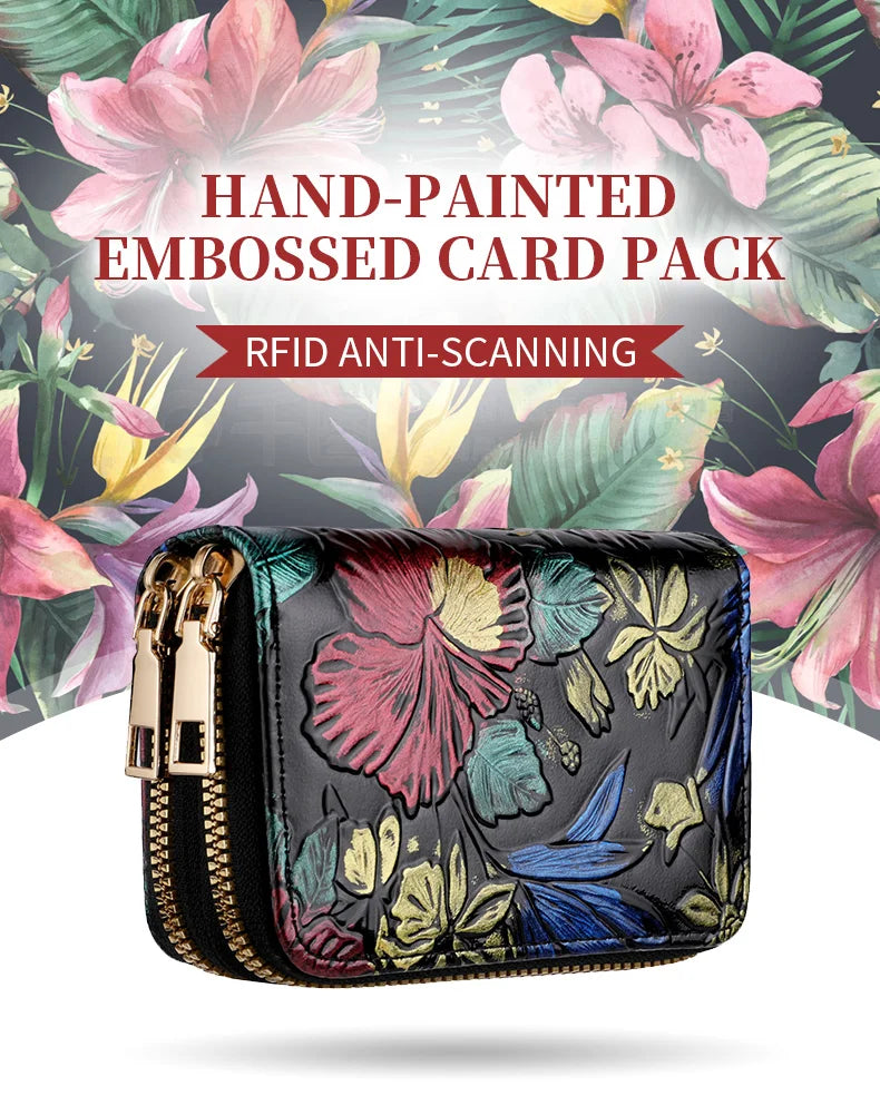 Women's Credit Card Wallet Large Capacity Multi-Card Slot Coin Wallet Double Zipper Credit Card Holder For Women