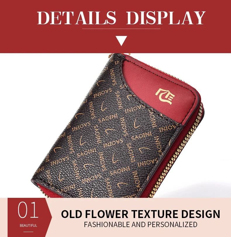 New Women's Small Wallet Premium Sense Personality Lady Credit Card Holder Fashion Multi-Slot Zipper Credit Card Wallet  Women's
