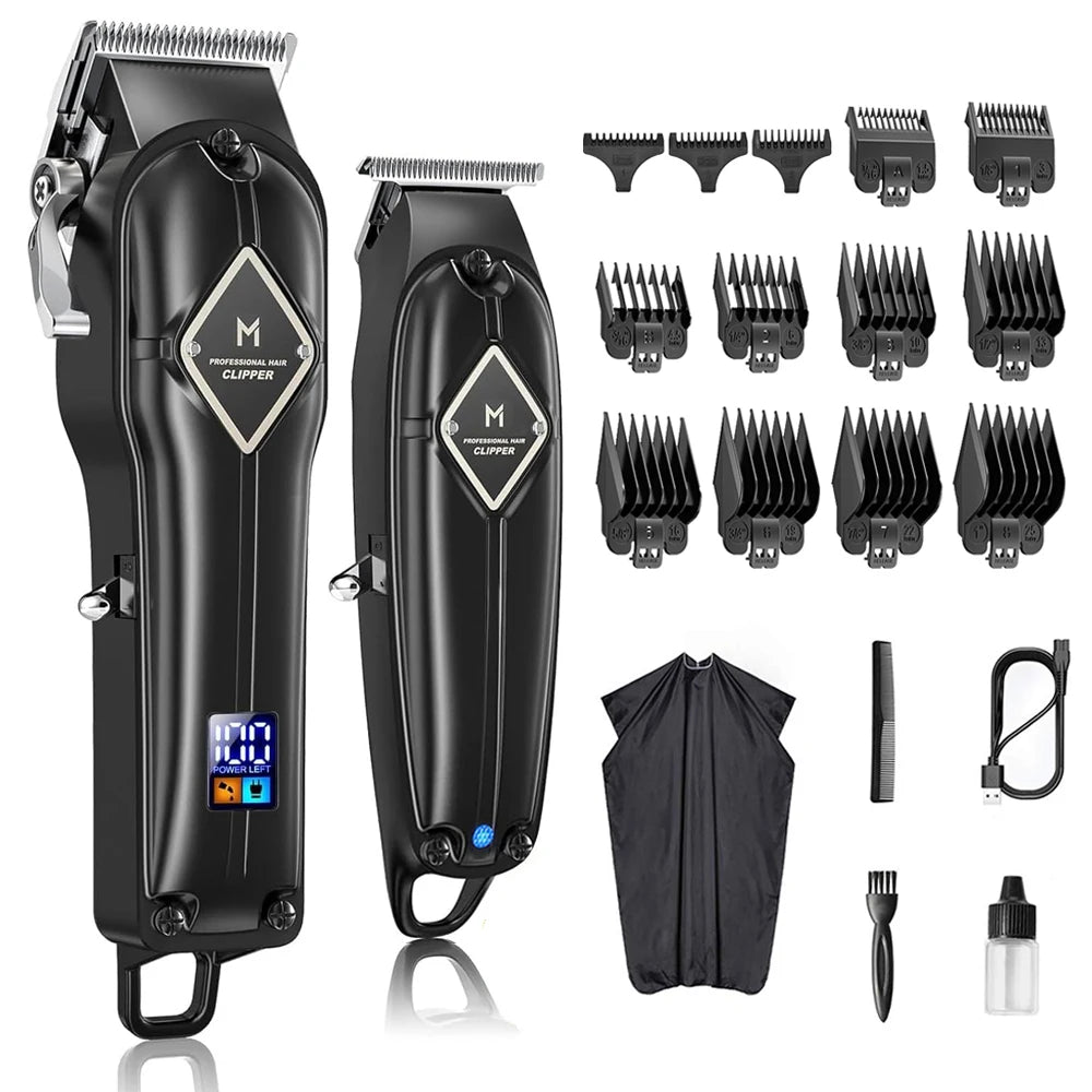 Limural Hair Clippers for Men Professional Hair Cutting Kit Beard Trimmer Barbers Cordless Close Cutting T-Blade Trimmer Kit