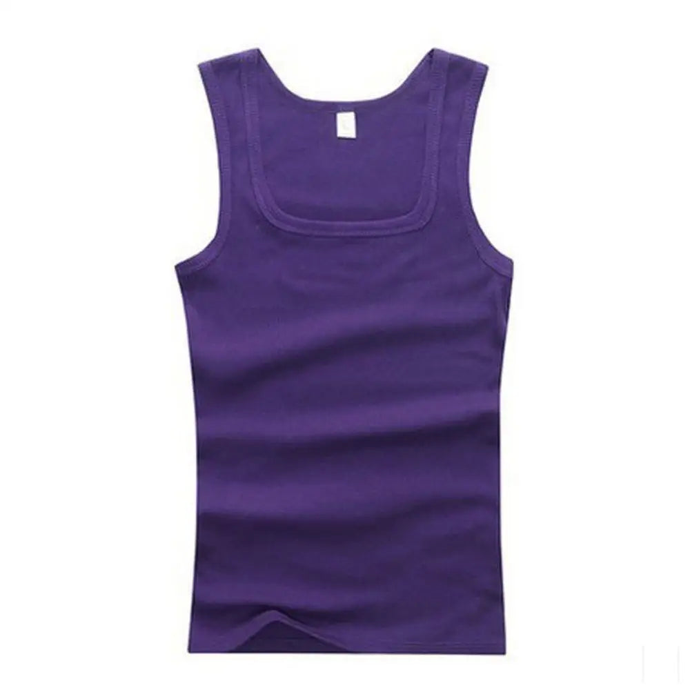 Male Clothes Tank Tops 100% Pure Cotton Sleeveless Fitness T-shirt