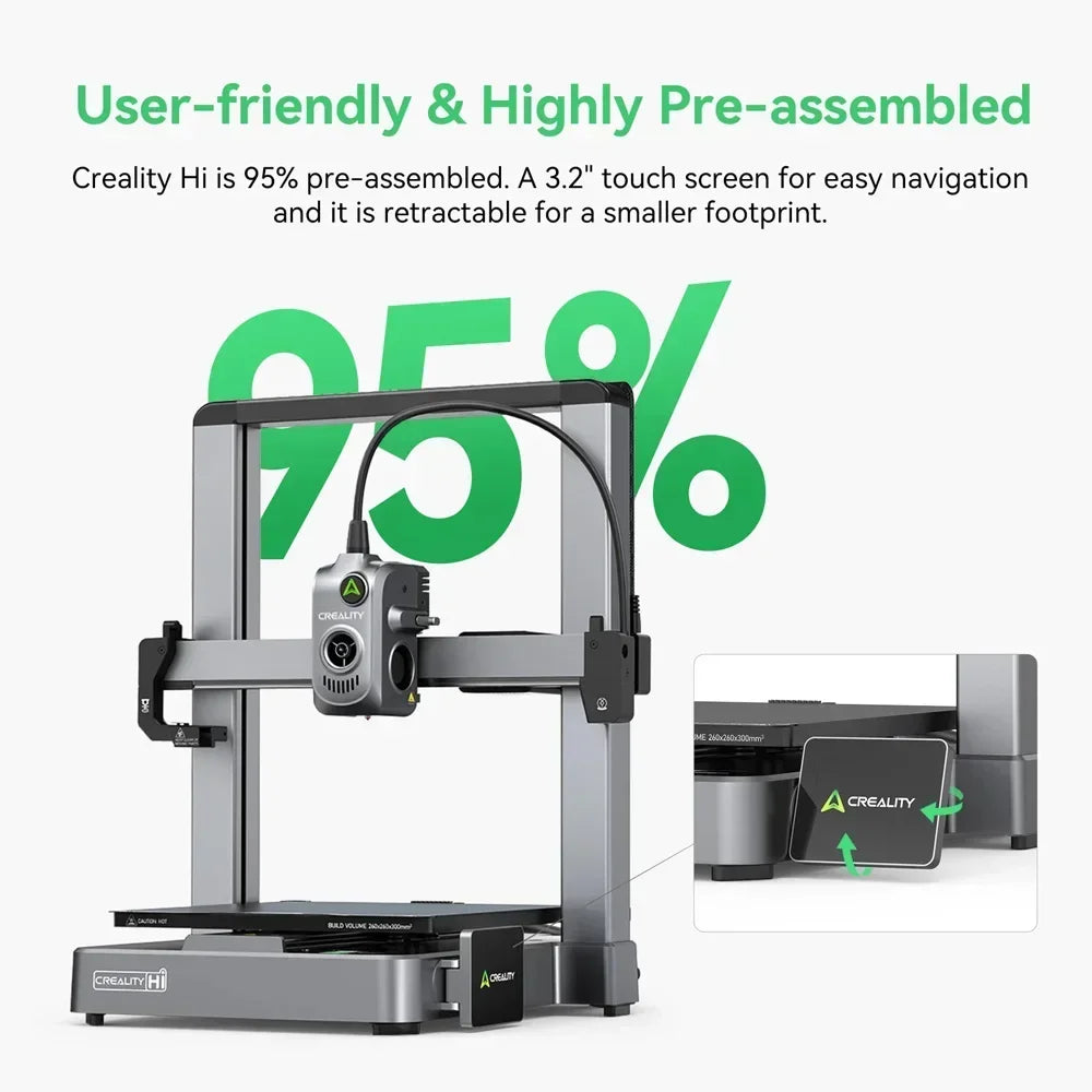 Creality Hi 3D Printer Core XZ Motion 500mm/S Speed Metal Build Printer Auto Leveling Direct Drive Extruder Multi-color printing