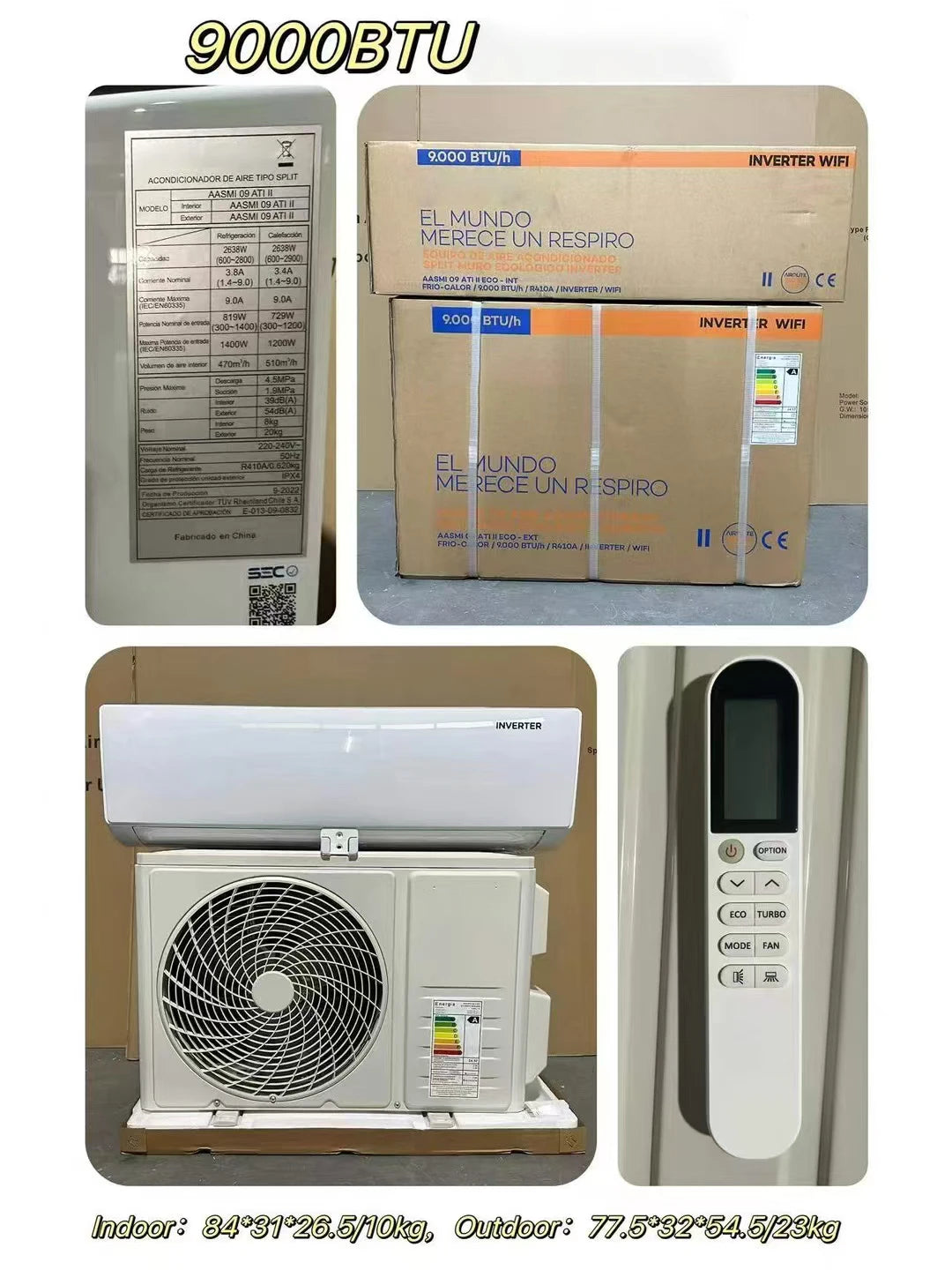 EU Standards Home Use 9000 12000 18000 24000 BTU Wall Mounted OEM 220v Mini Split Inverter Air Conditioner