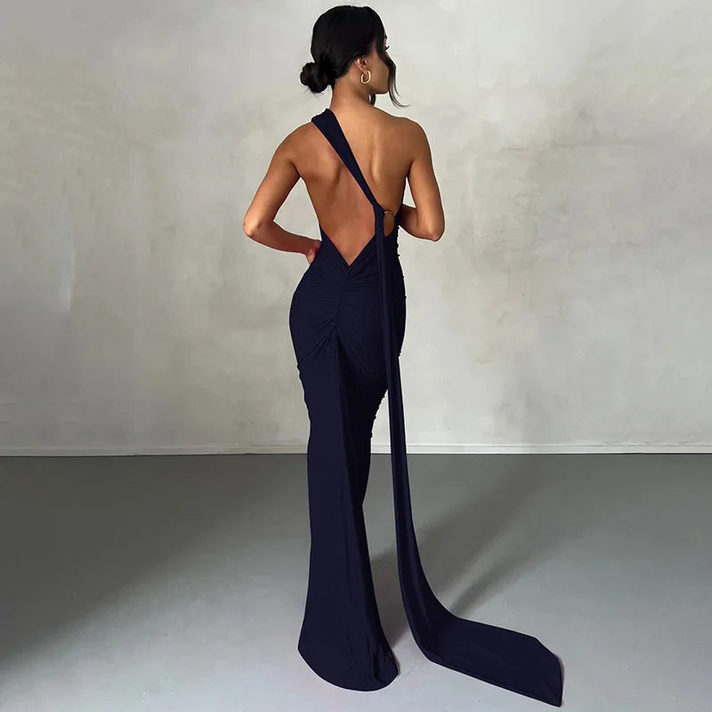 Ladies Summer Elegant Evening Party Dress For Women Sleeveless Backless Halter Sexy Long Dresses Woman Clothes Birthday Clubwear