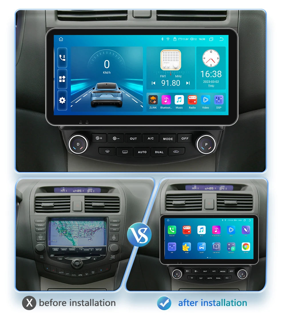 Carplay Android Car Radio For Honda ACCORD 7 2003-2007 Multimedia player GPS Navi Stereo 7862 Autoradio 2din Diesel screen 4G BT