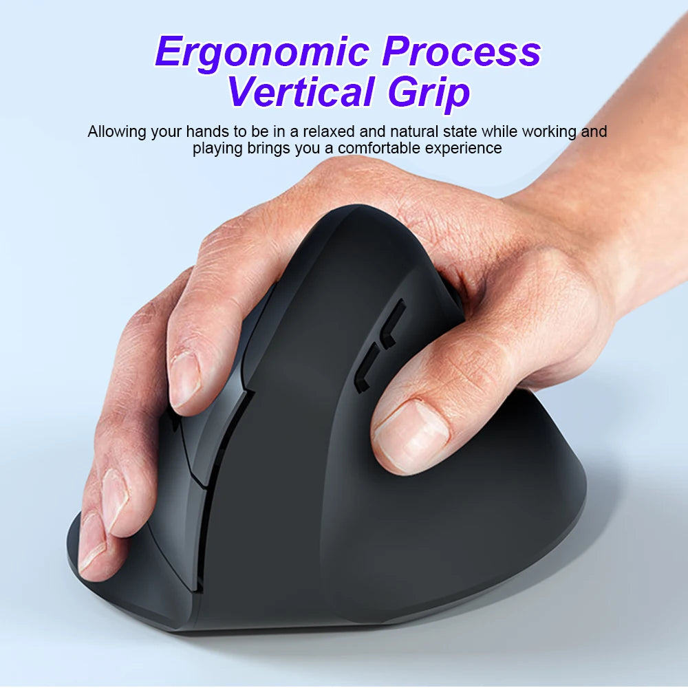 Vertical Mouse Ergonomic 2.4G Bluetooth 5.2 Mice Wireless Optical Mice Adjustable 1600DPI 6 Buttons for Laptop Computer Desktop