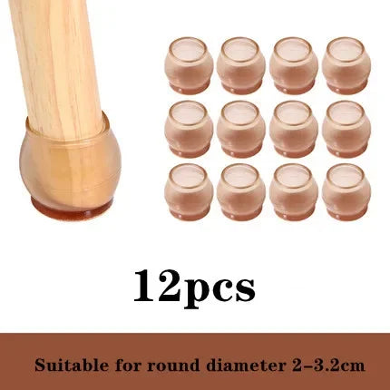 New 12Pcs Silicone Table Chair Leg Mat round square furniture Leg Caps Foot Protection Bottom Cover Pads Wood Floor Protector
