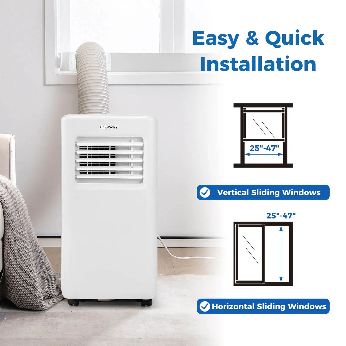 8000 BTU Portable Air Conditioner 3 in 1 Air Cooler w/ Fan & Dehumidifier