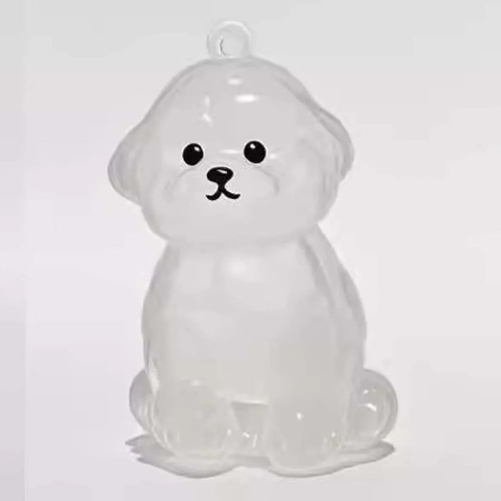 Cartoon Dog Shape Dog Hair Storage Box Transparent Hair Grooming Pet Hair Keychain DIY Handmade Keyring Puppy Pendants Backpack