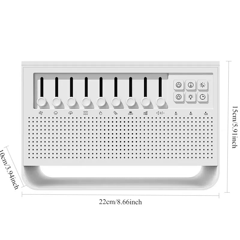 White Noise Humidifier All-in-one Machine To Help Sleep Portable Night Light Diffuser with 8 Natural Sounds Bluetooth Speaker