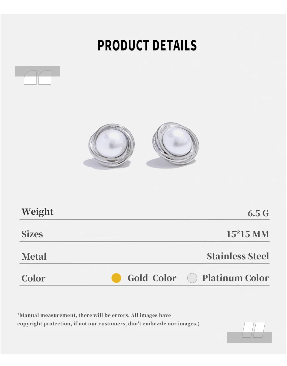 NiNice Earrings Vintage Stainless Steel Imitation Pearl Flower PVD Plating Popular Jewelry Gifts New Wholesale