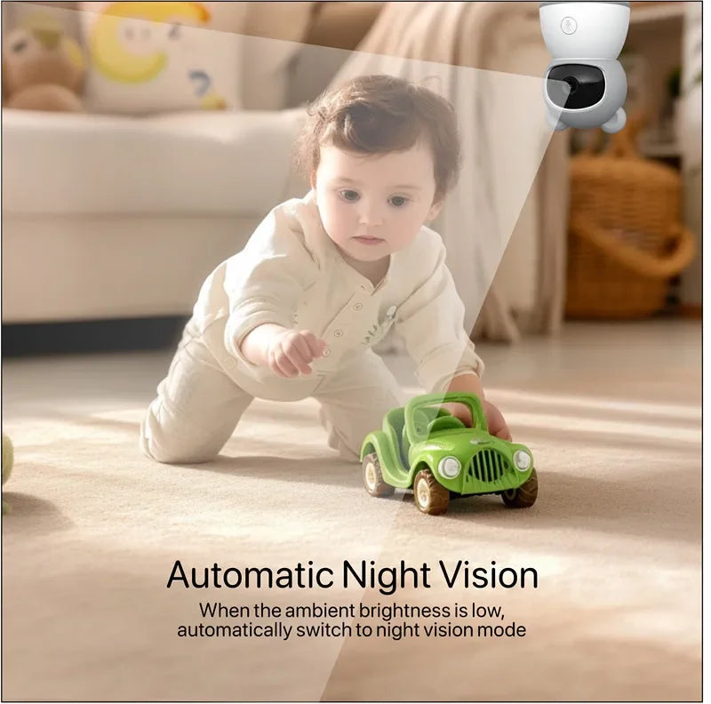 Tuya Smart Wireless Video Baby Monitors 5" 1080P Display Temperature Detection APP View Control Baby Nanny 2-Way Audio Baby Cam